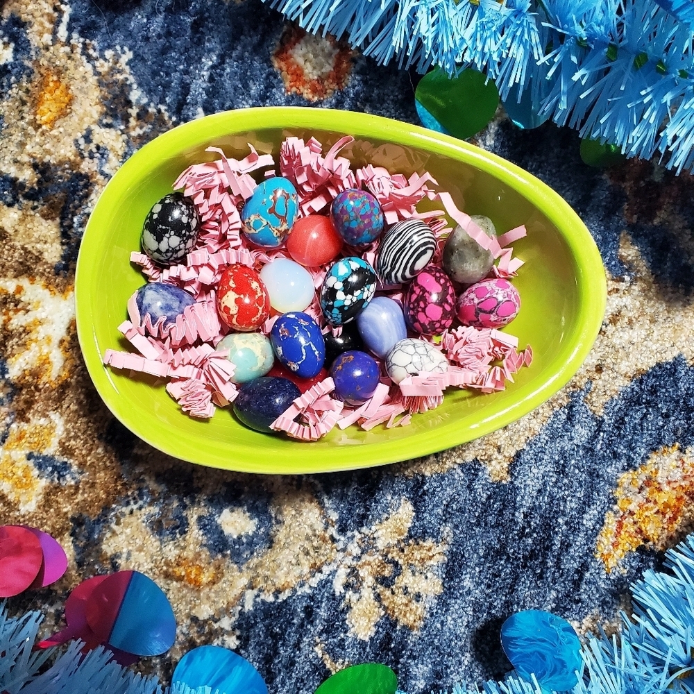 Natural Stone Polished Eggs 5 Pieces